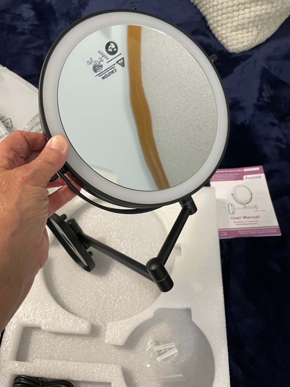 Wall Mounted LED Vanity Mirror - Black - Picture 6 of 7
